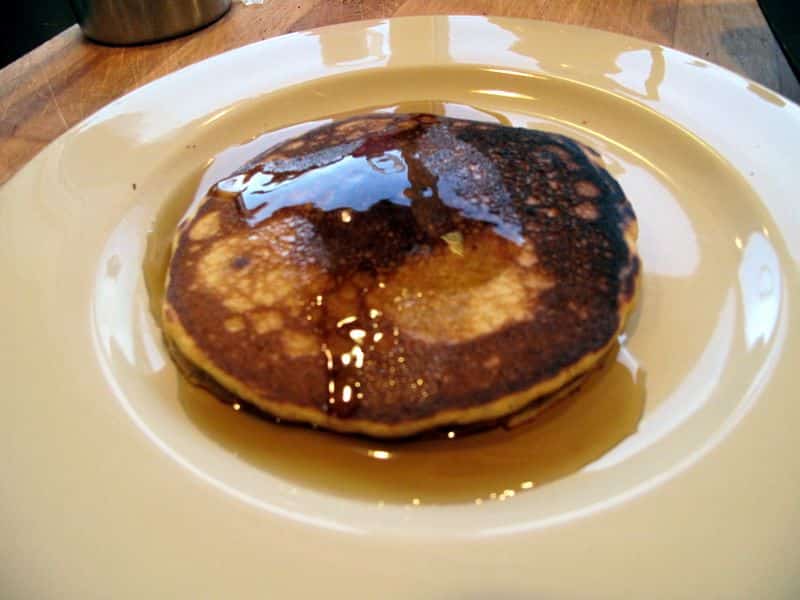 Trader Joe's Pumpkin Waffle Mix with syrup