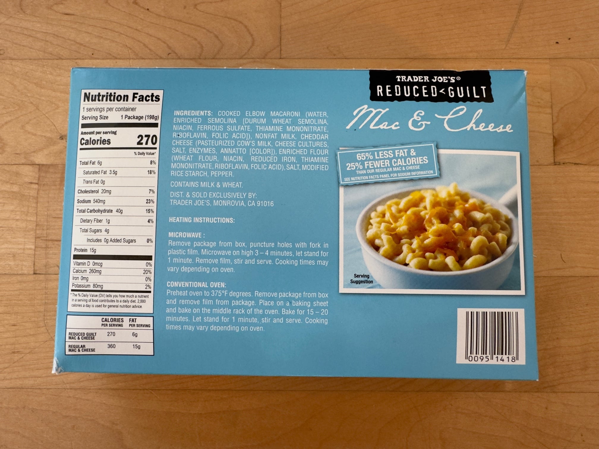 Trader Joe's Reduced Guilt Mac and Cheese back