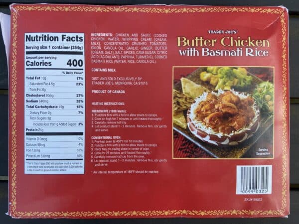 Trader Joe's Butter Chicken with Basmati Rice Review - Club Trader Joe's