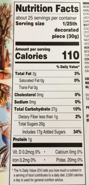 Trader Joe's Gingerbread House Nutrition