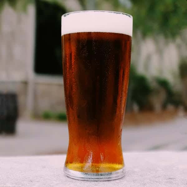 Trader Joe's Oktoberfest beer in a glass