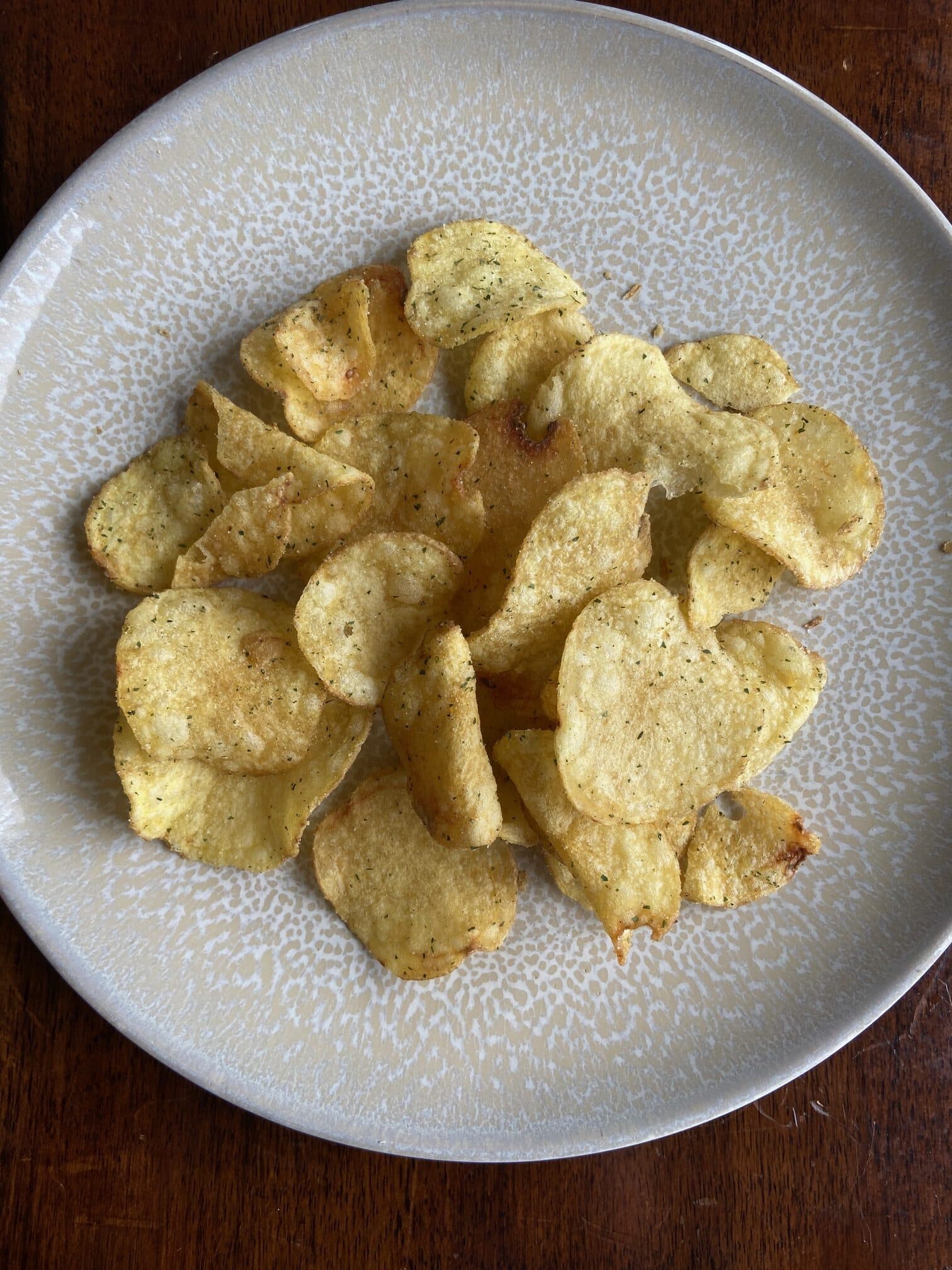 Trader Joe's Thanksgiving Stuff Seasoned Kettle Chips plate