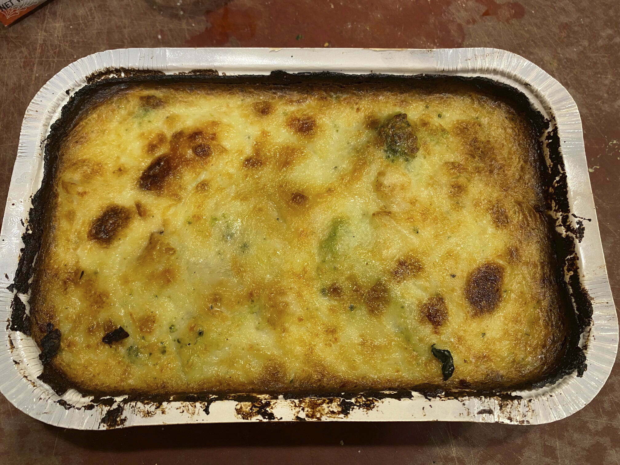 Broccoli and Cauliflower Gratin baked