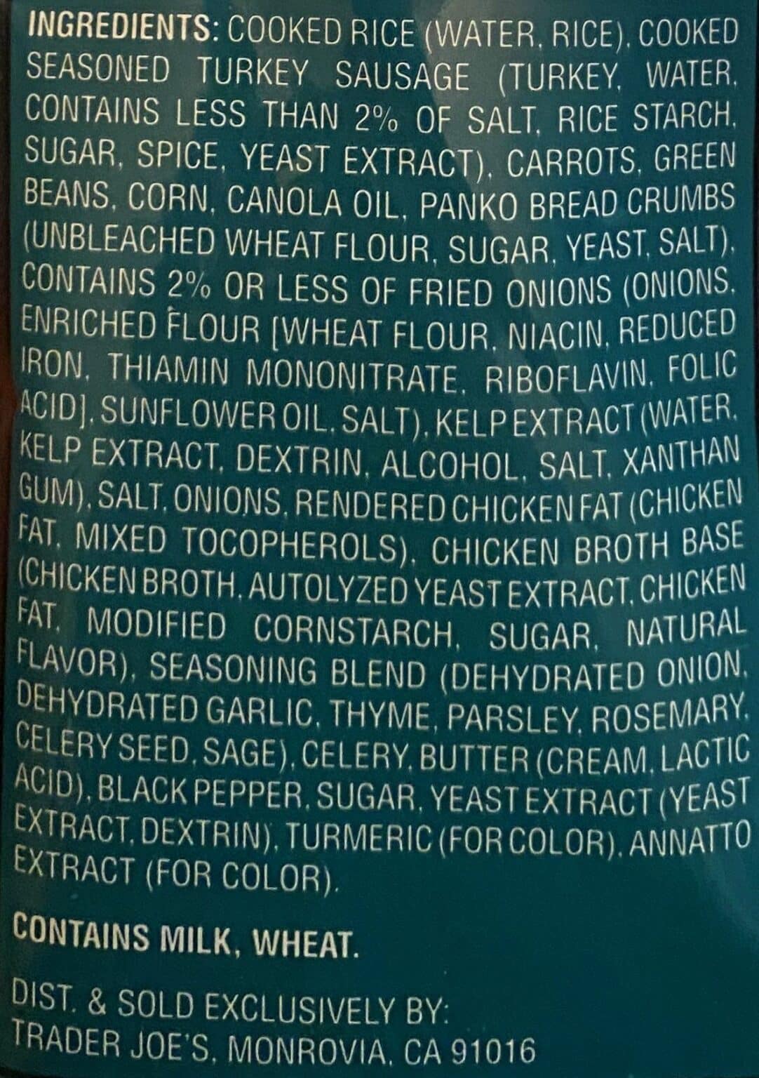 Trader Joe’s Turkey Sausage Stuffing Fried Rice Review Club Trader Joe's