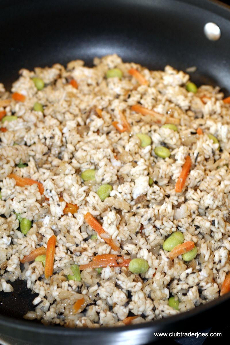 Trader Joe's Japanese Style Fried Rice in a wok