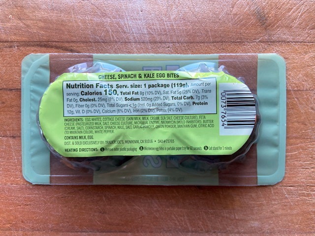 Trader Joe's Cheese Kale and Spinach Egg Bites