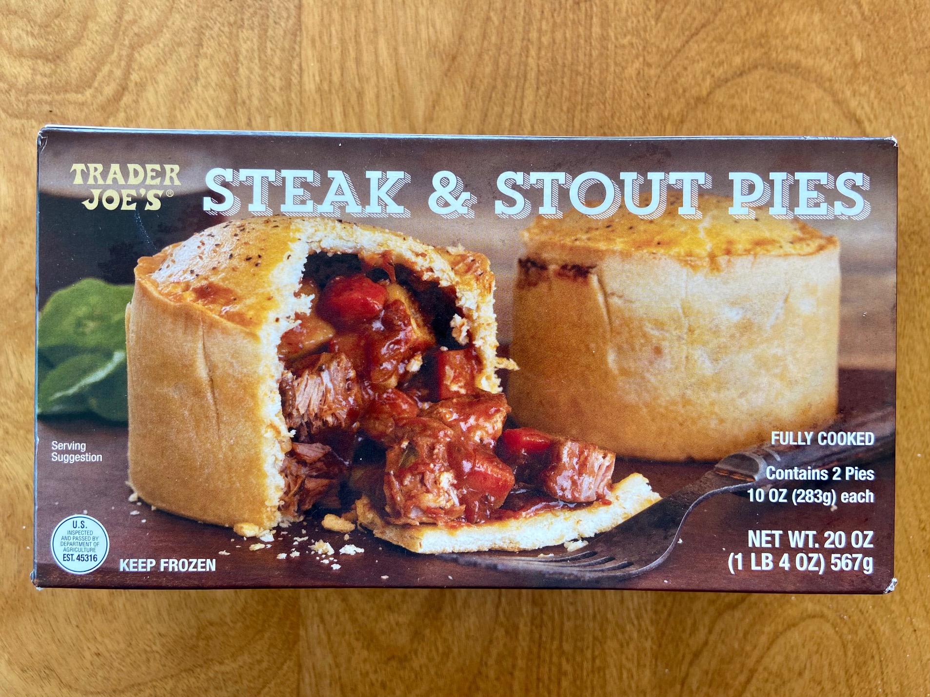 Trader Joe's steak and stout pies