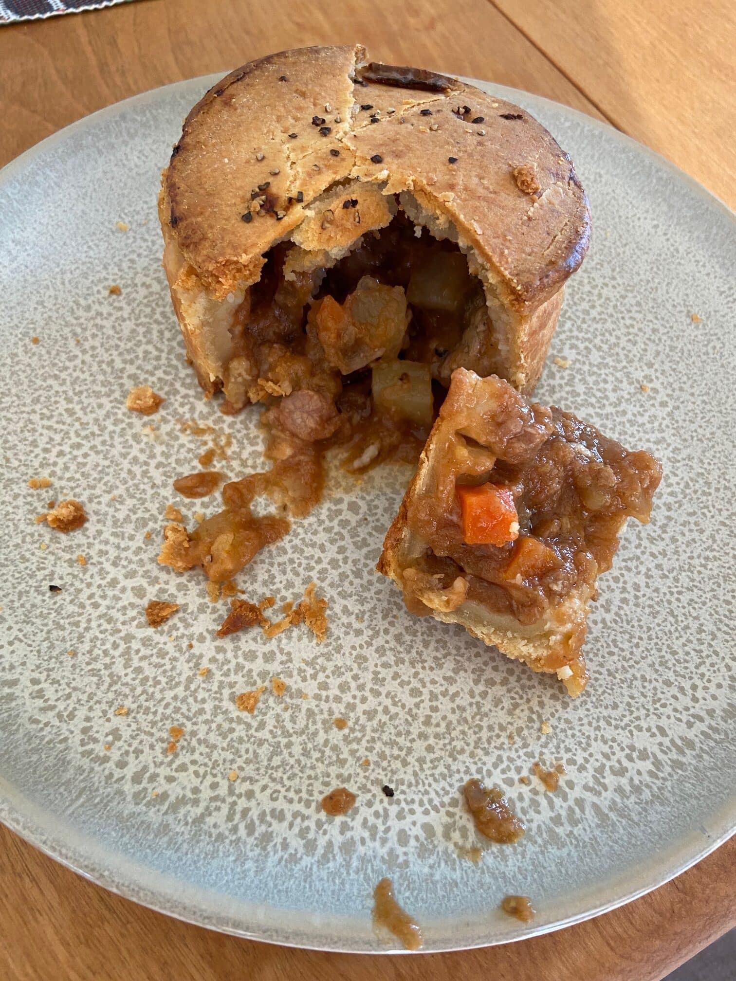 Trader Joe's steak and stout pie baked