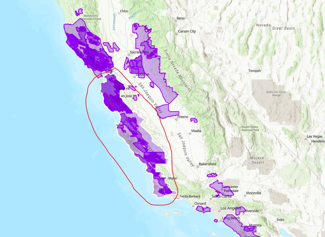 Central Coast AVA map