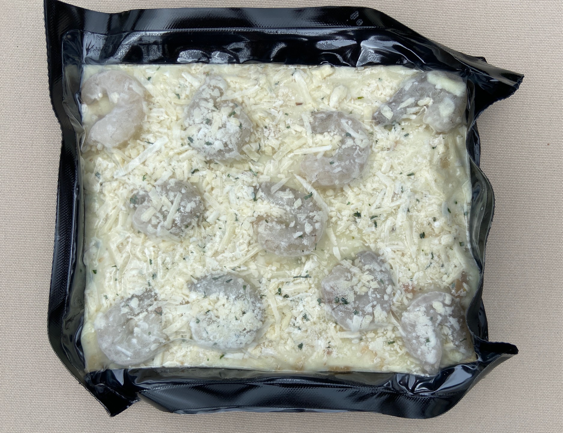 Trader Joe's Shrimp and Garlic Flatbread in the box