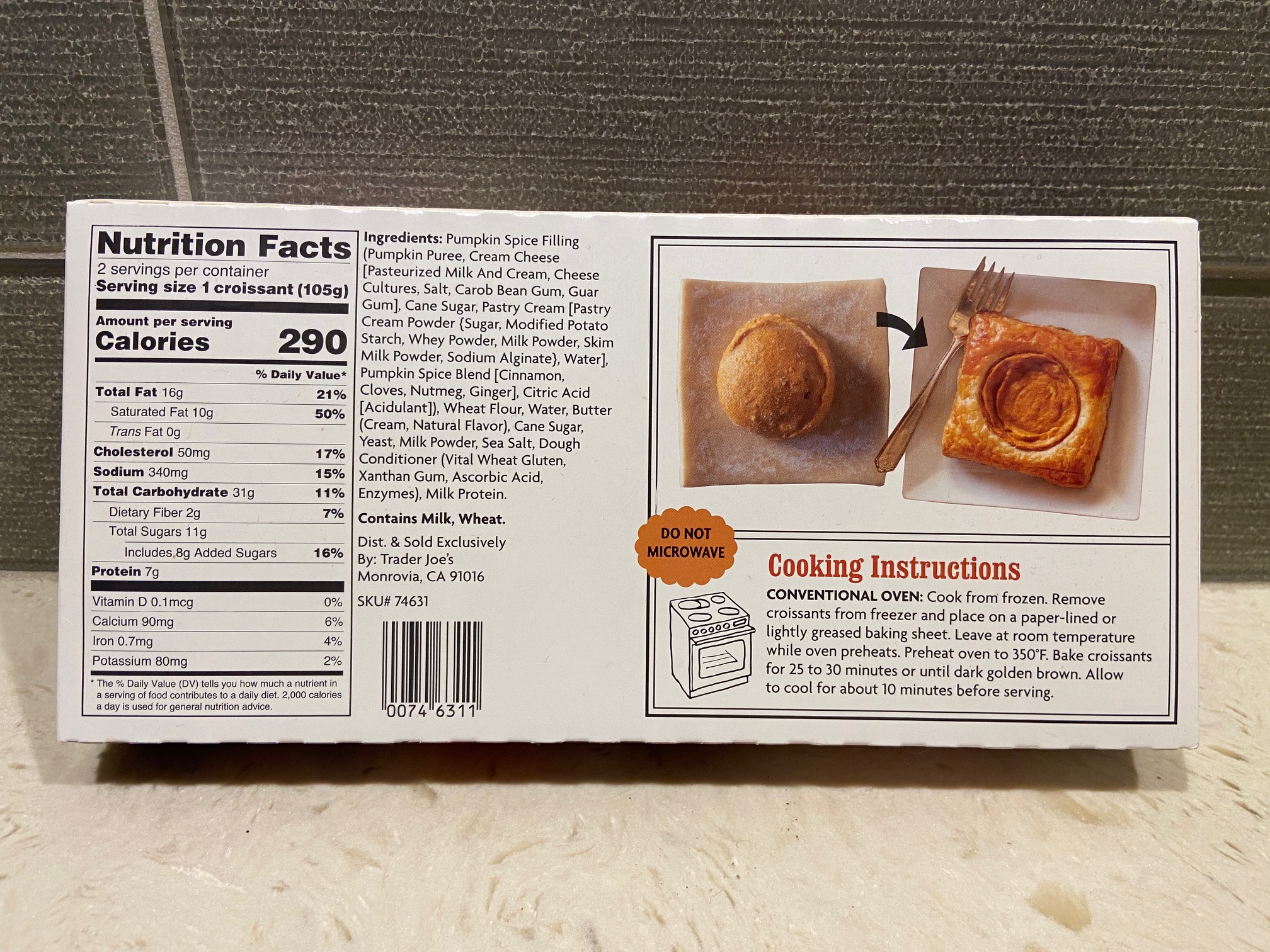 Trader Joe's Pumpkin Cheesecake Croissant back