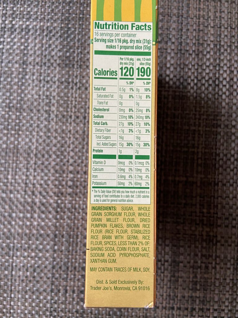 Trader Joe’s Gluten Free Pumpkin Bread and Muffin Baking Mix Review