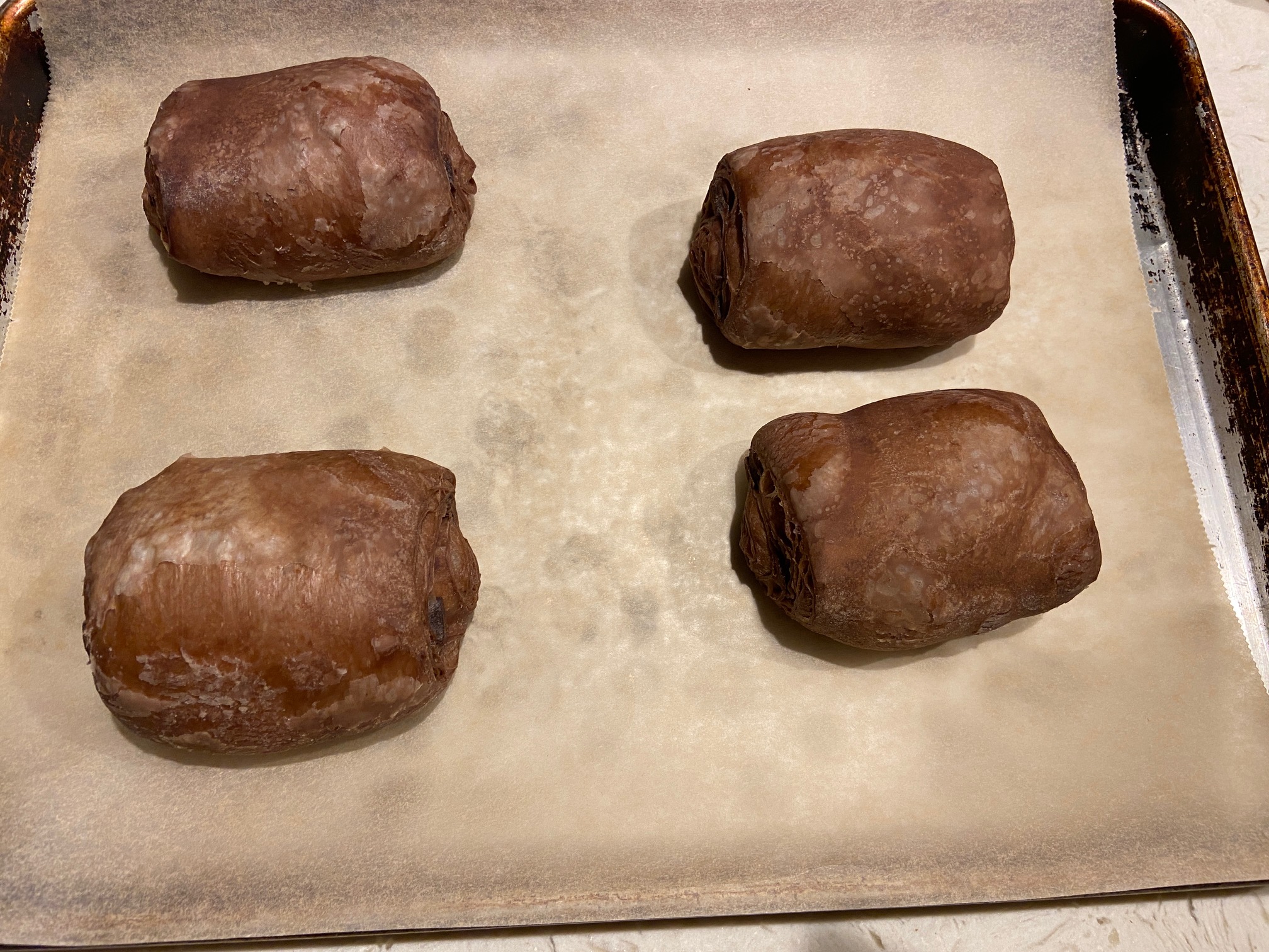 Trader Joe's Double Chocolate Croissants risen