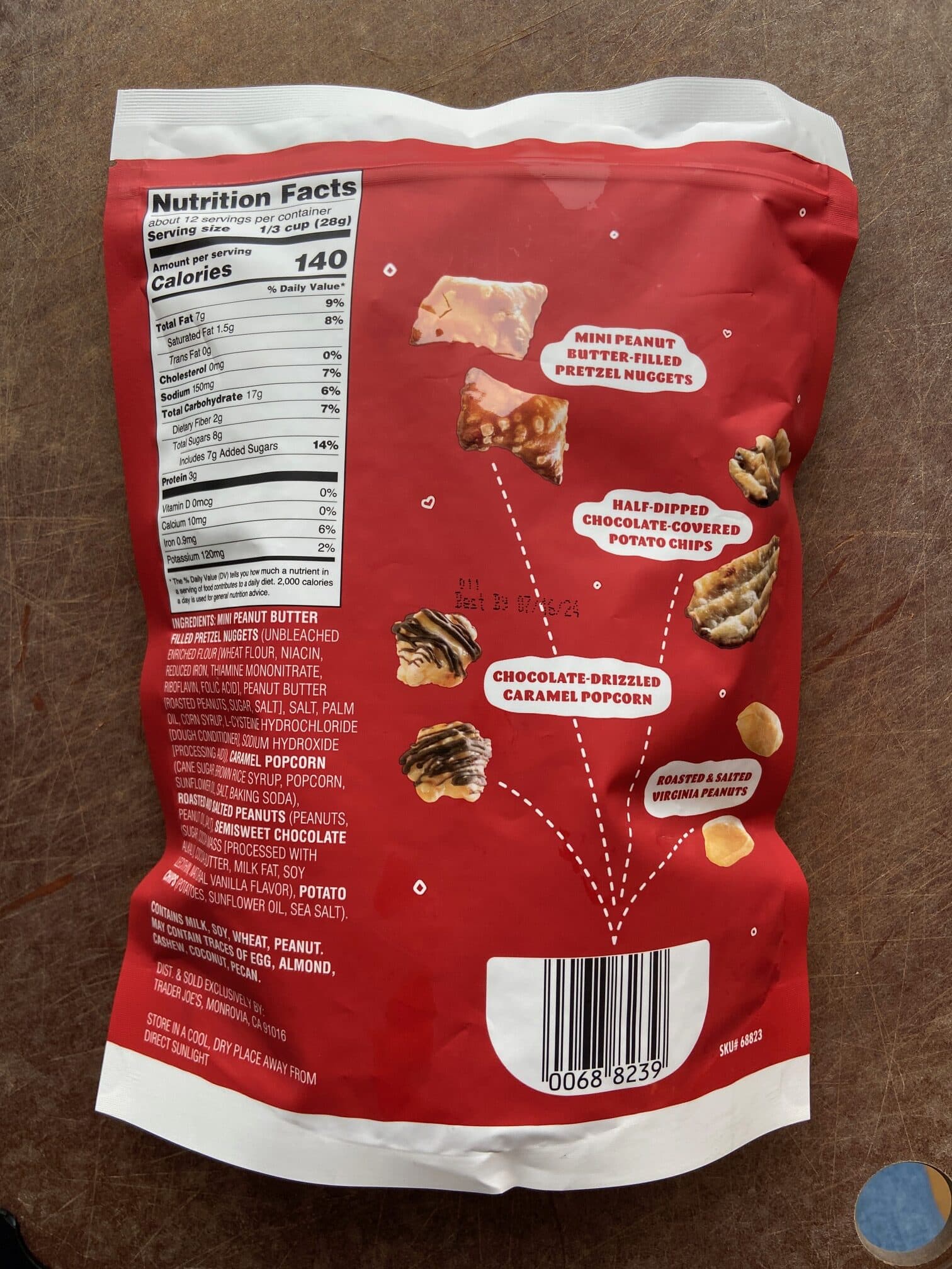 Trader Joe's Sweet and Salty Snack Mix back of bag