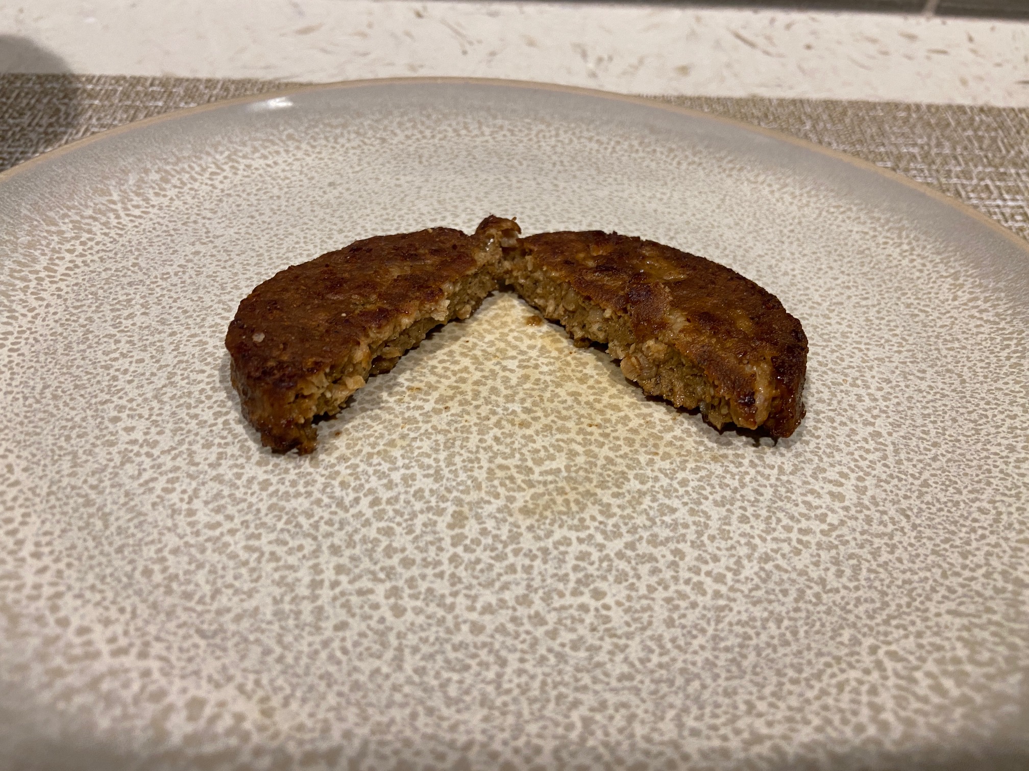 Trader Joe's Meatless Breakfast Sausage Patties eating