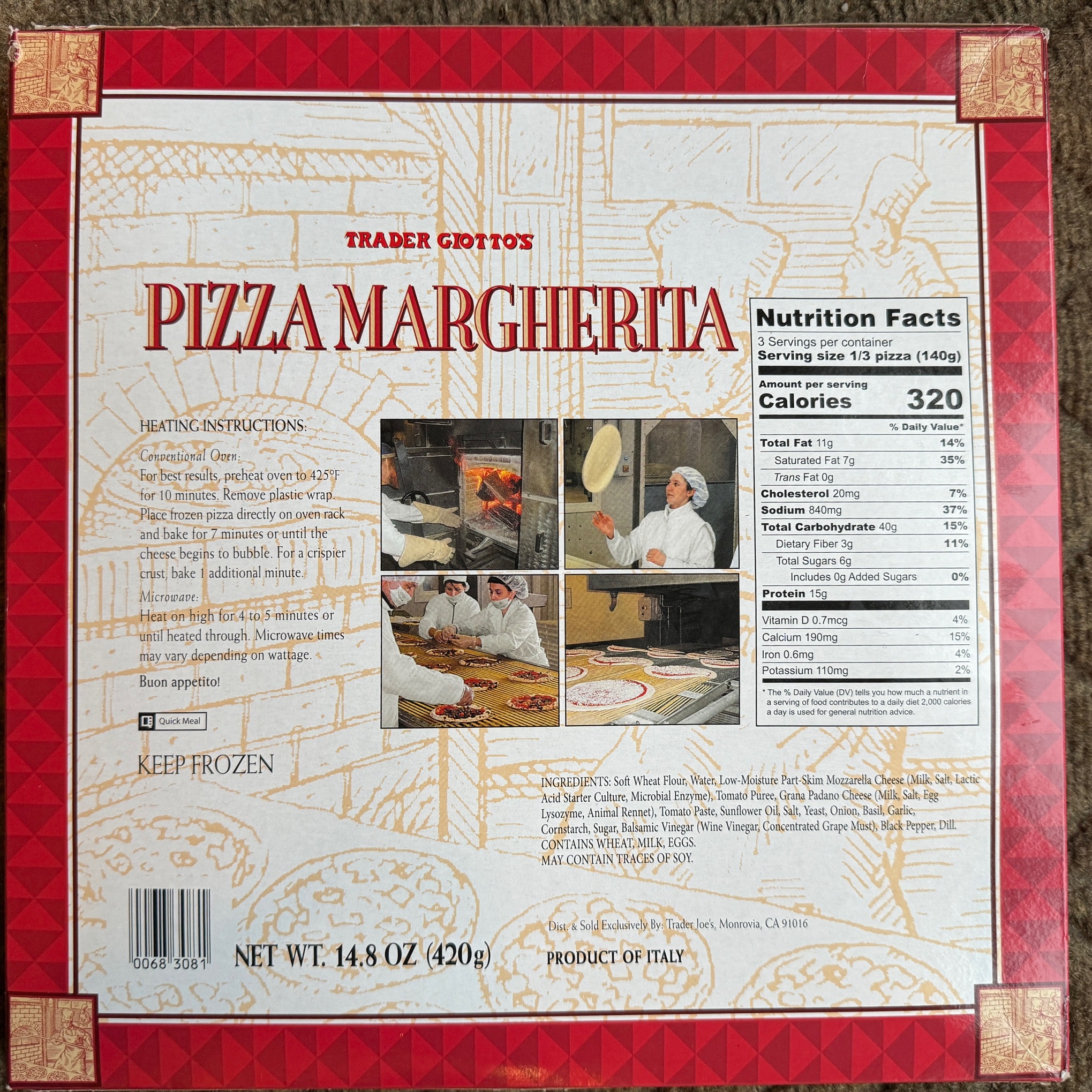 Trader Joe's Pizza Margherita back