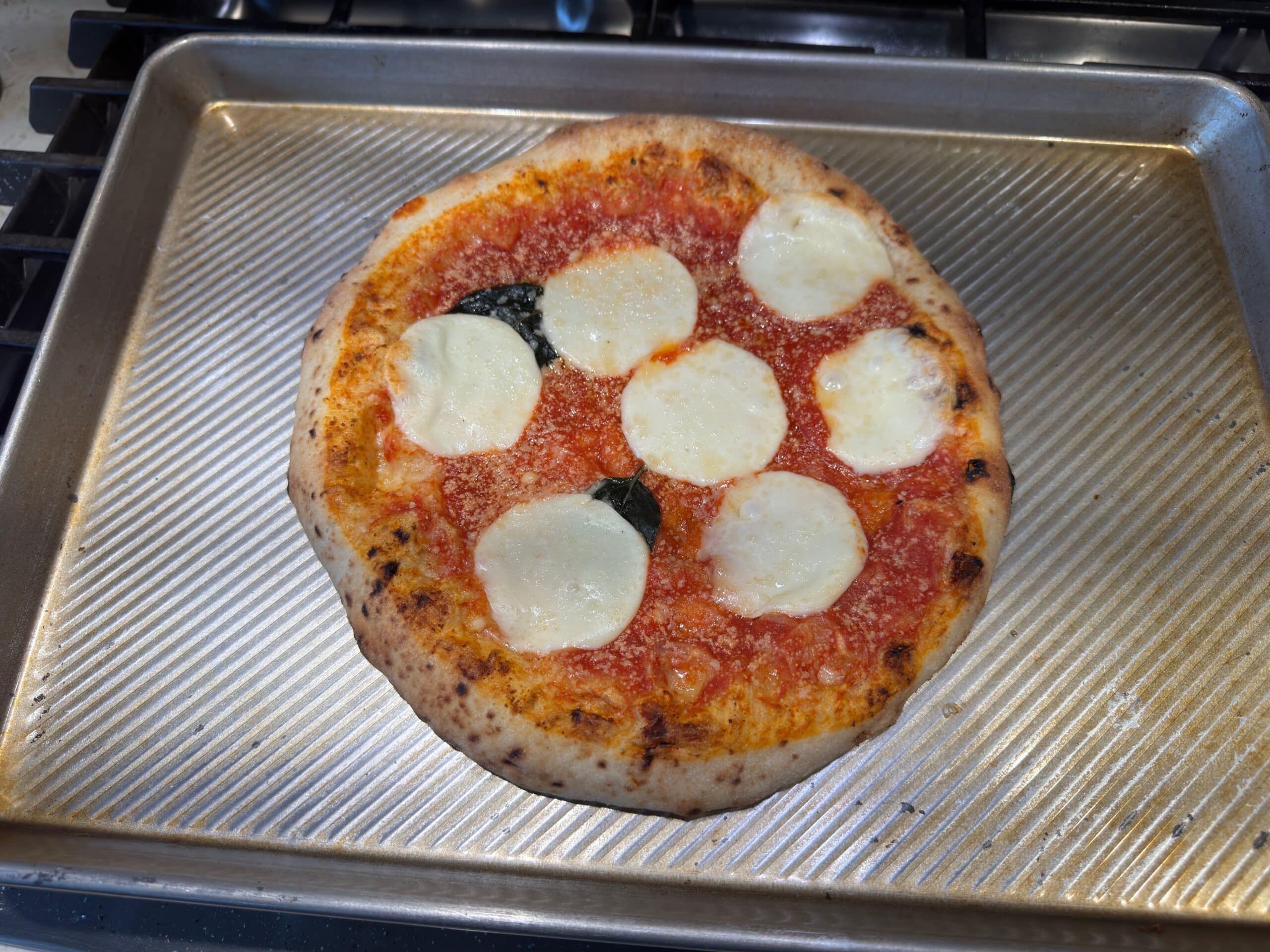 Trader Joe's New Pizza Margherita going into oven
