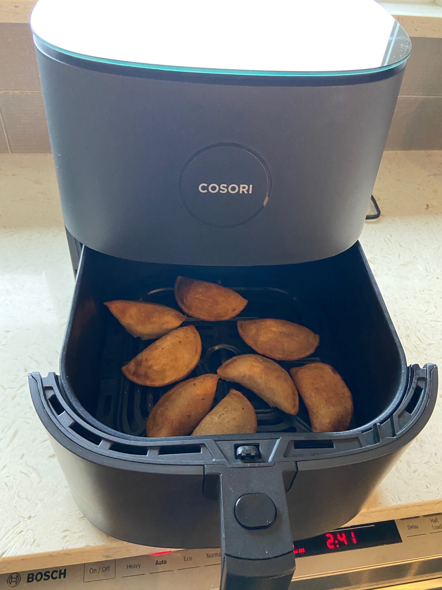 Trader Empanadas de Ropa Vieja into the air fryer