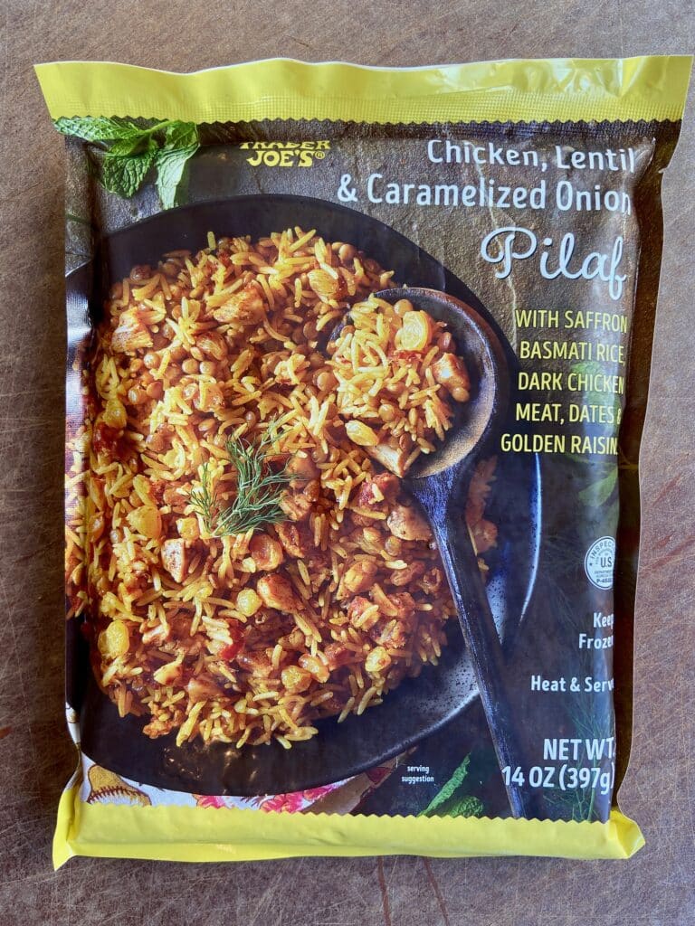 Trader Joe's Chicken, Lentil and caramelized onion pilaf bag