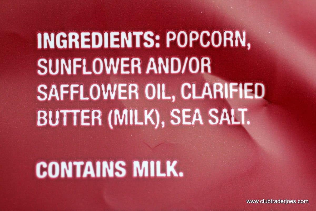 Trader Joe's Movie Theater Popcorn ingredients