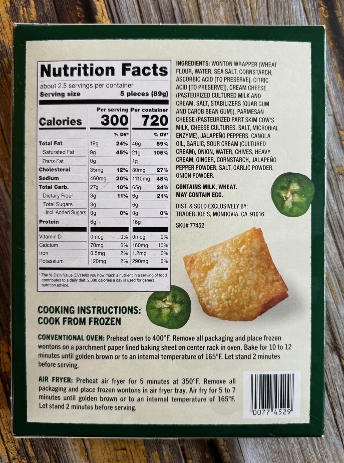 Trader Joe’s Jalapeno and Cream Cheese Crispy Wontons Review Club