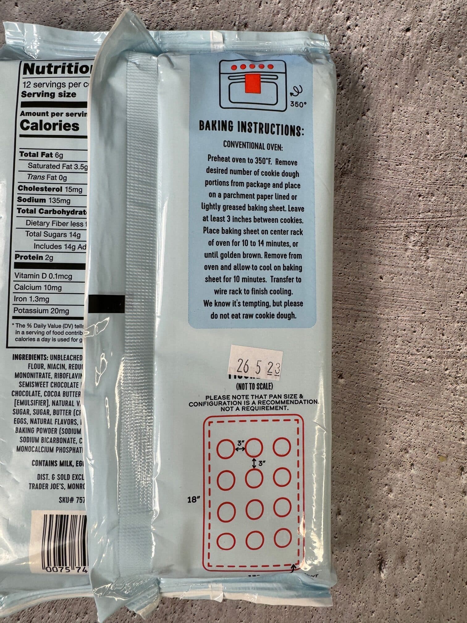 Trader Joe's Super Chocolatey Chocolate Chunk Cookie Dough Instructions