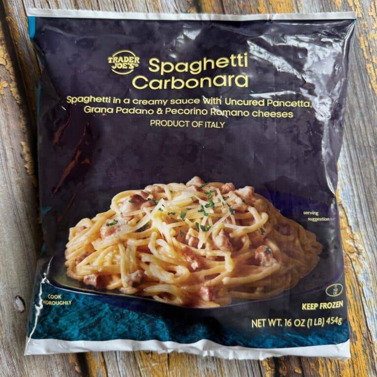 Trader Joe's Spaghetti Carbonara frozen in a bag