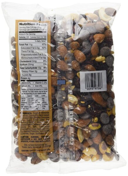 Trader Joe's Happy Trekking Trail Mix bag back
