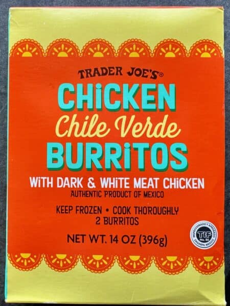 Trader Joe's Chicken Chile Verde Burritos