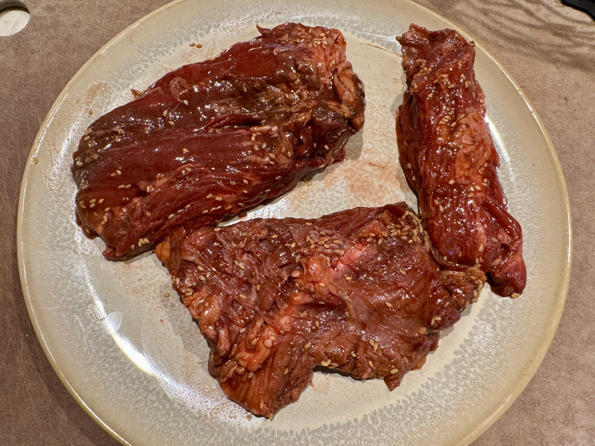 Trader Joe's Teriyaki Beef Skirt Steak raw