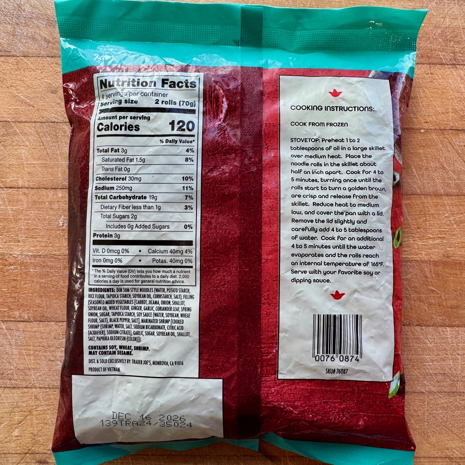 Trader Joe's Shrimp Noodle Rolls
