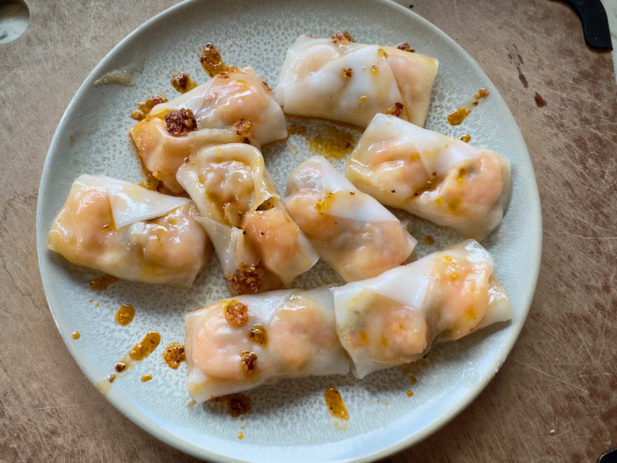 Trader Joe's Shrimp Noodle Rolls ready to eat