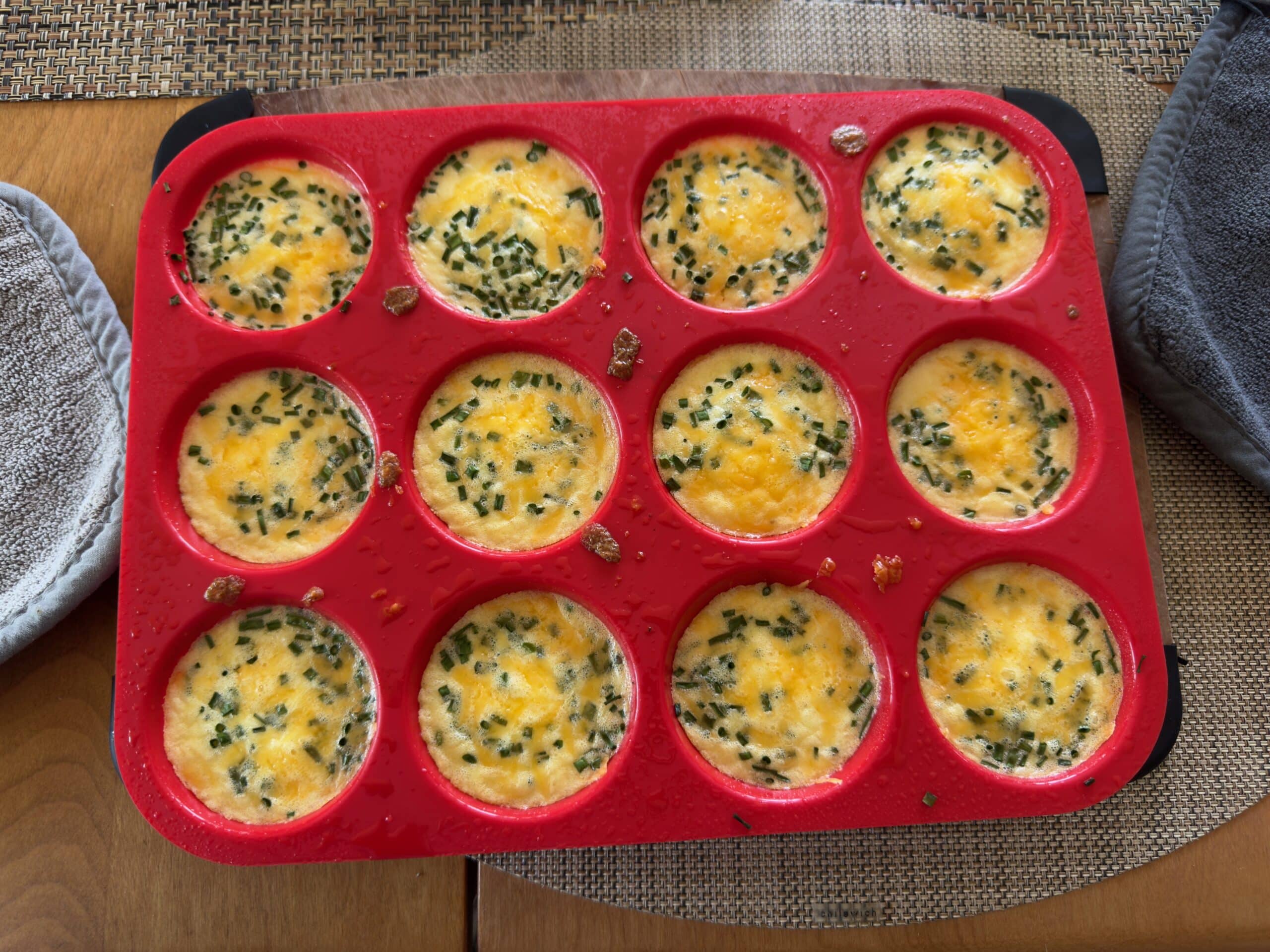 Cooked Egg Bites resting before I pop them out.
