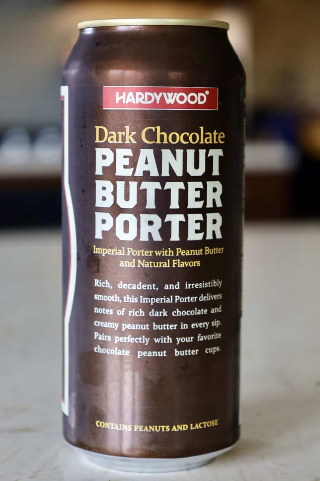 Hardywood Dark Chocolate Peanut Butter Porter Beer side of can