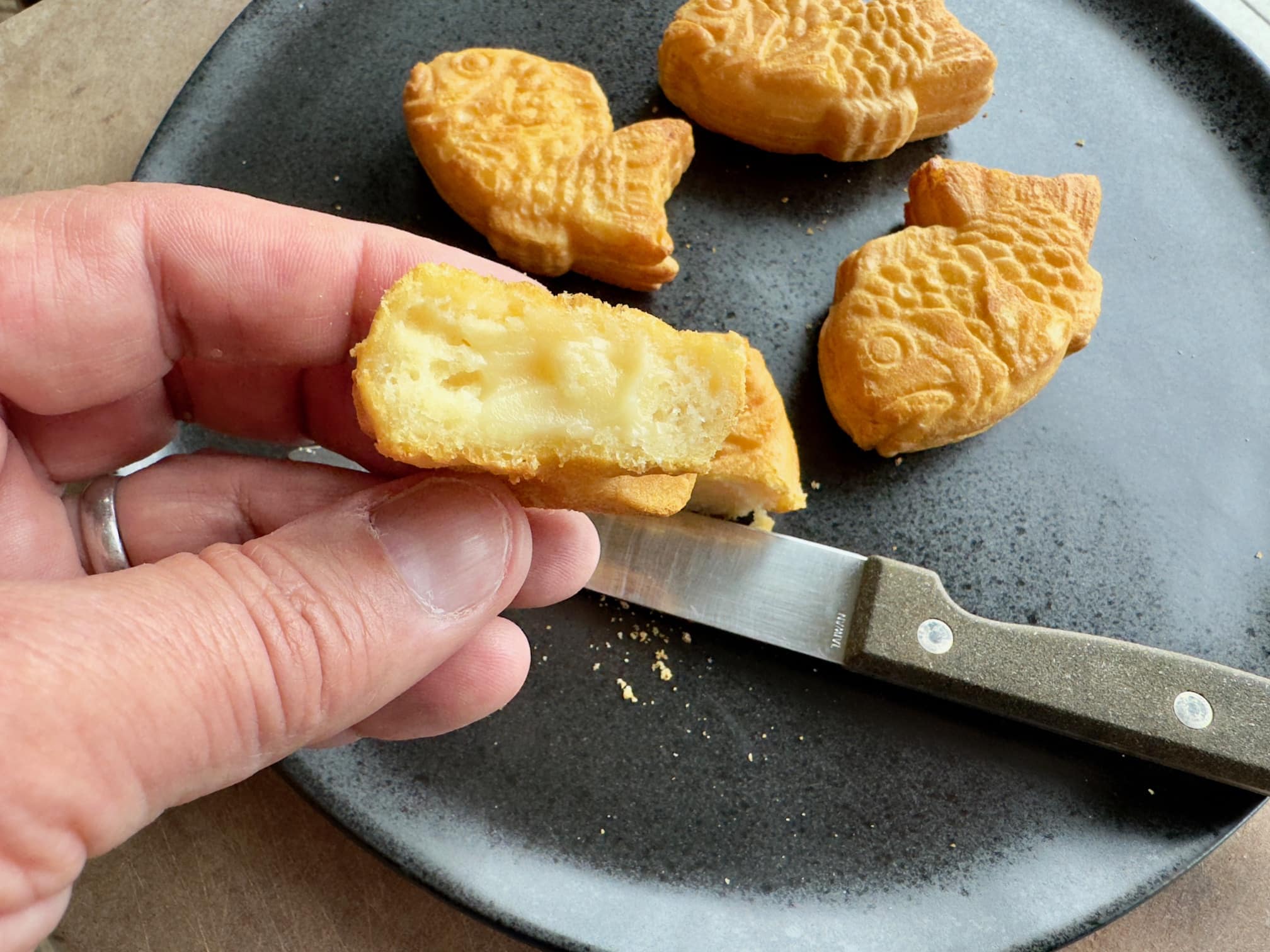 Trader Joe's Japanese mini Taiyaki cut open