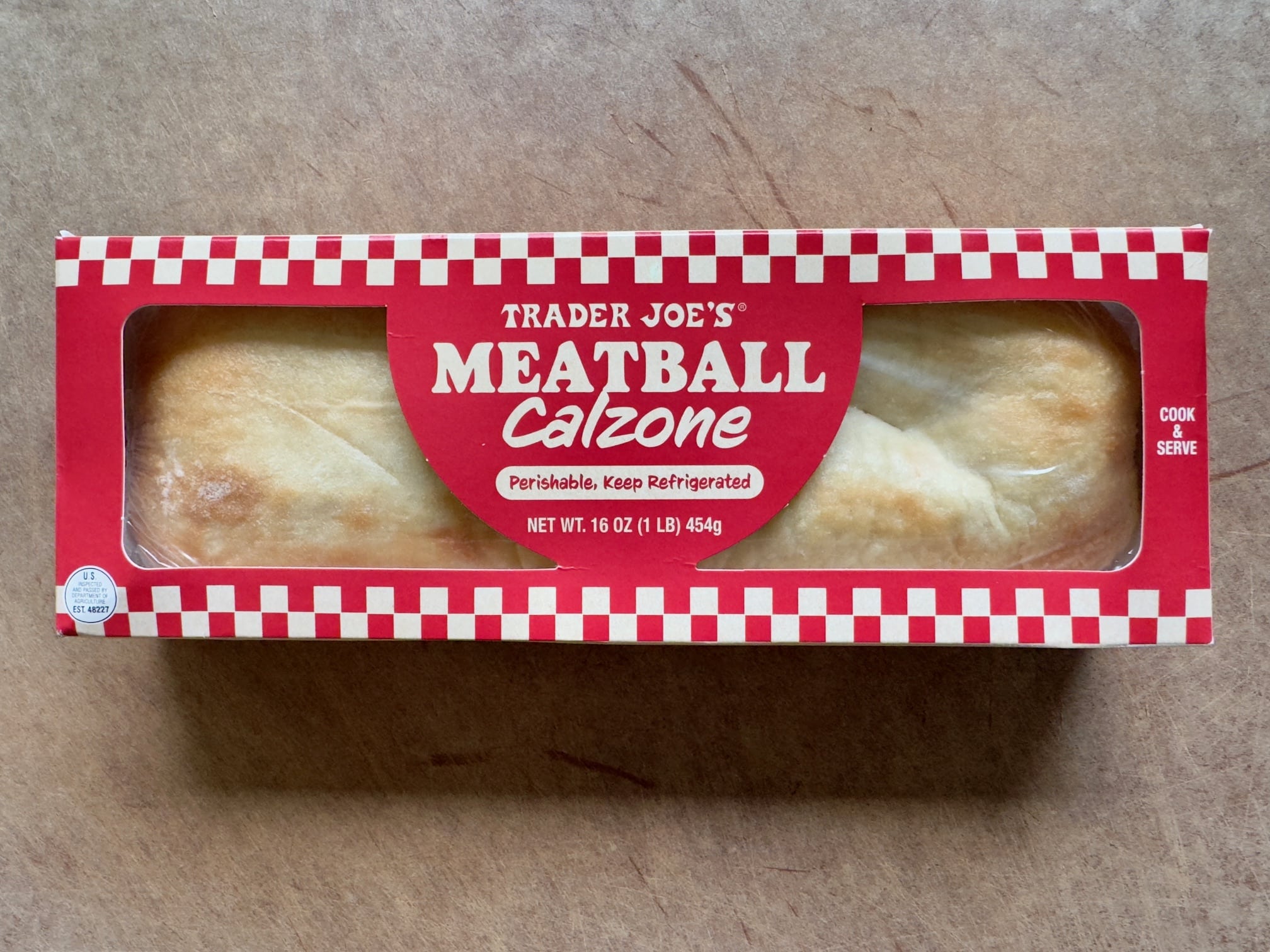 Trader Joe's Meatball Calzone in the box