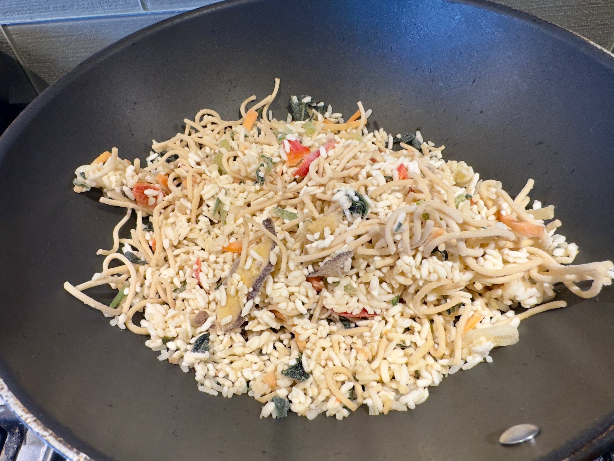 Trader Joe's Japchae Fried Rice cooking