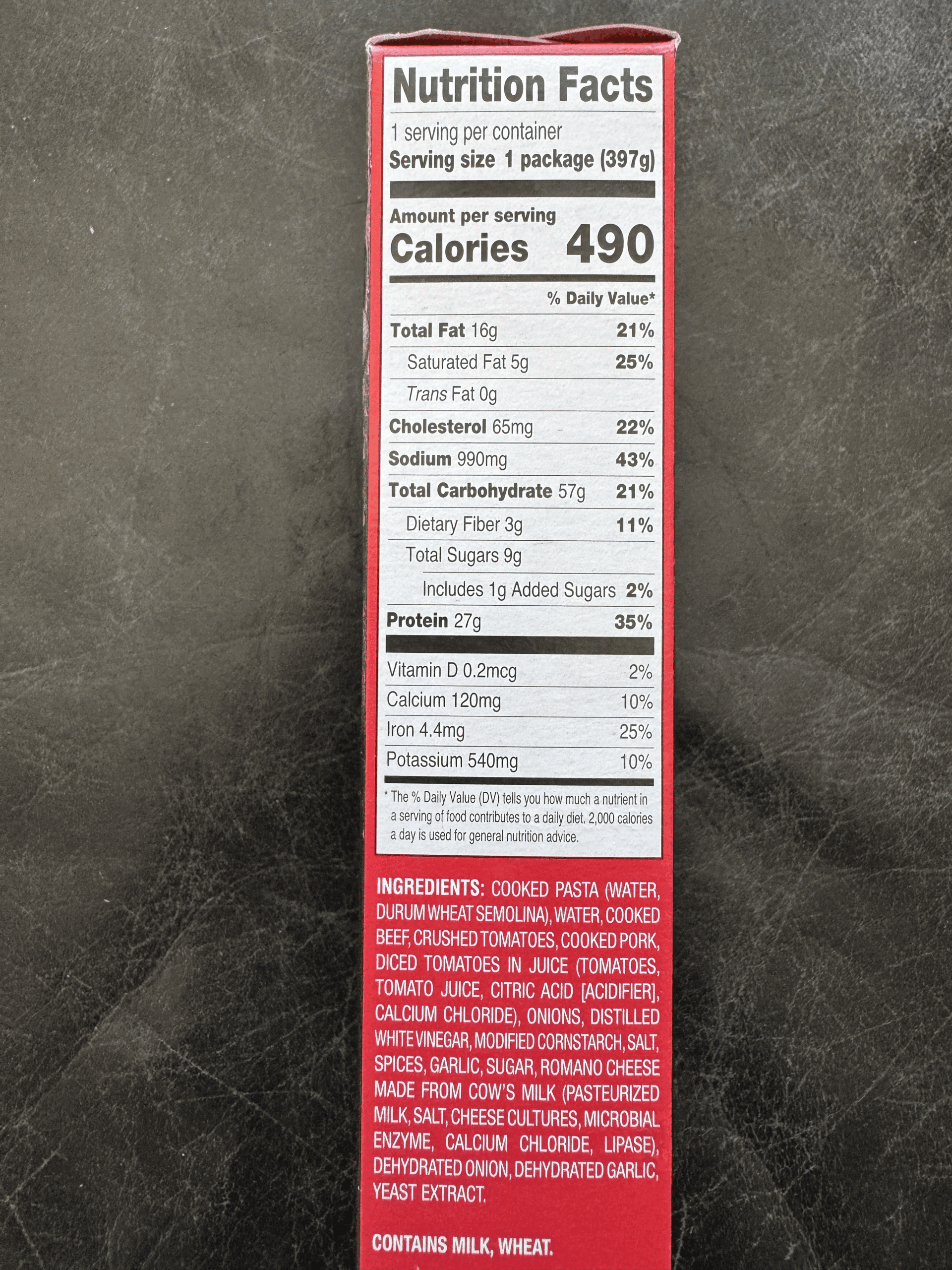 Trader Joe's Spaghetti and Meat Sauce nutrition