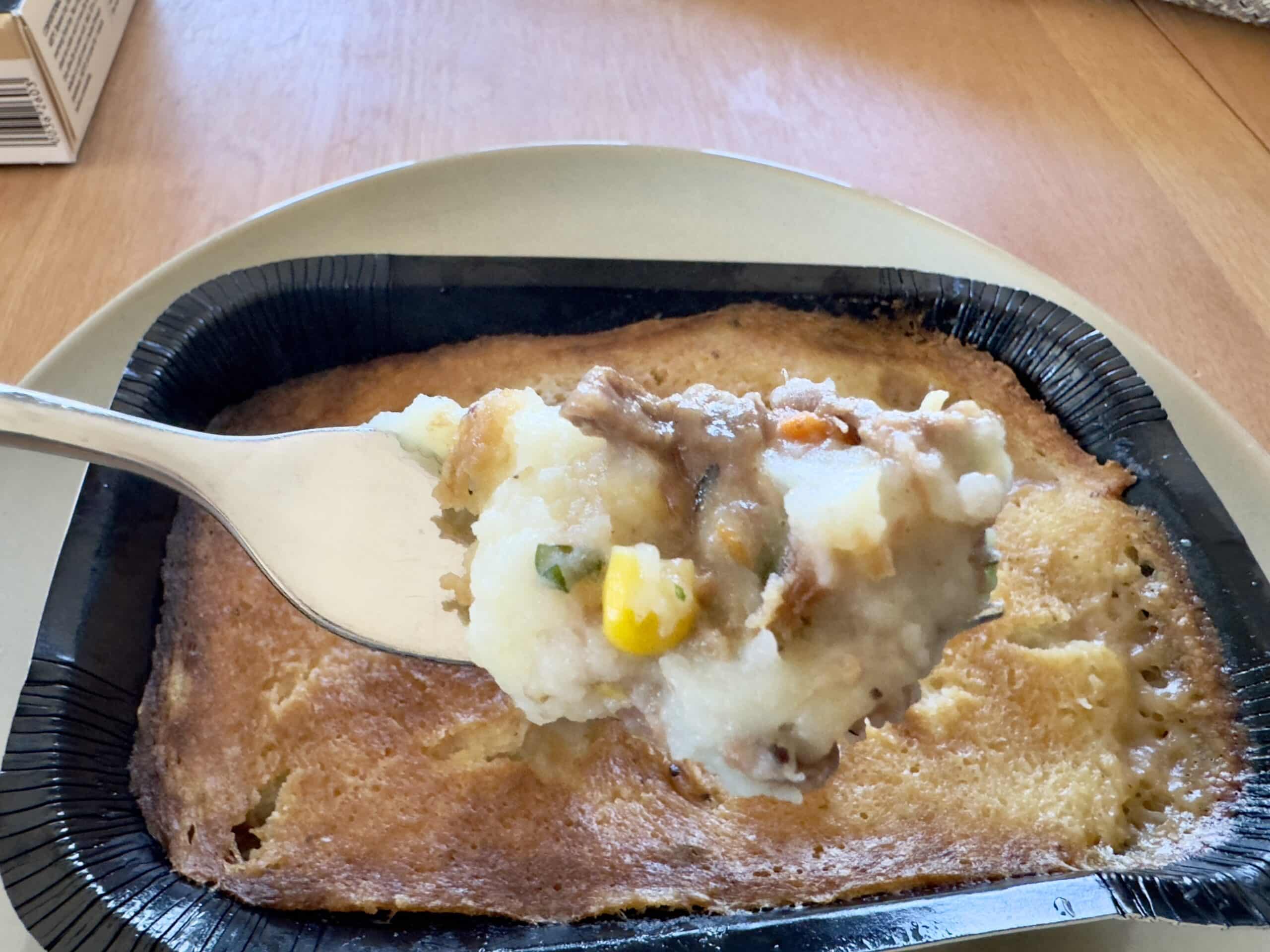 Trader Joe's Shepards Pie on fork