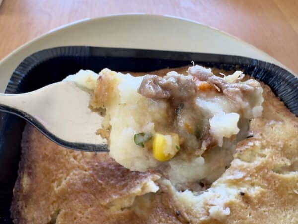 Trader Joe's Shepards Pie eating