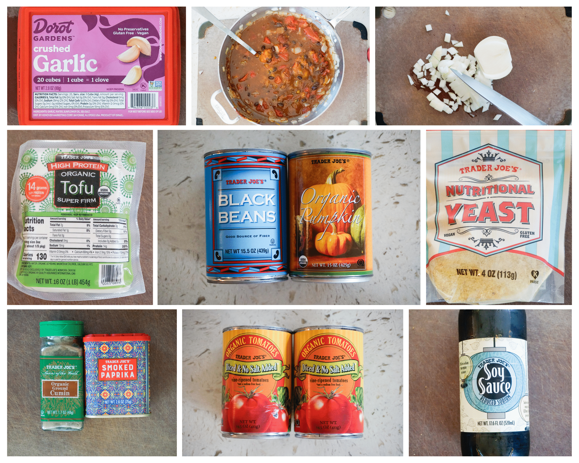 Trader Joe's Vegan Chile Recipe ingredients