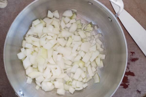 Cooking the onions