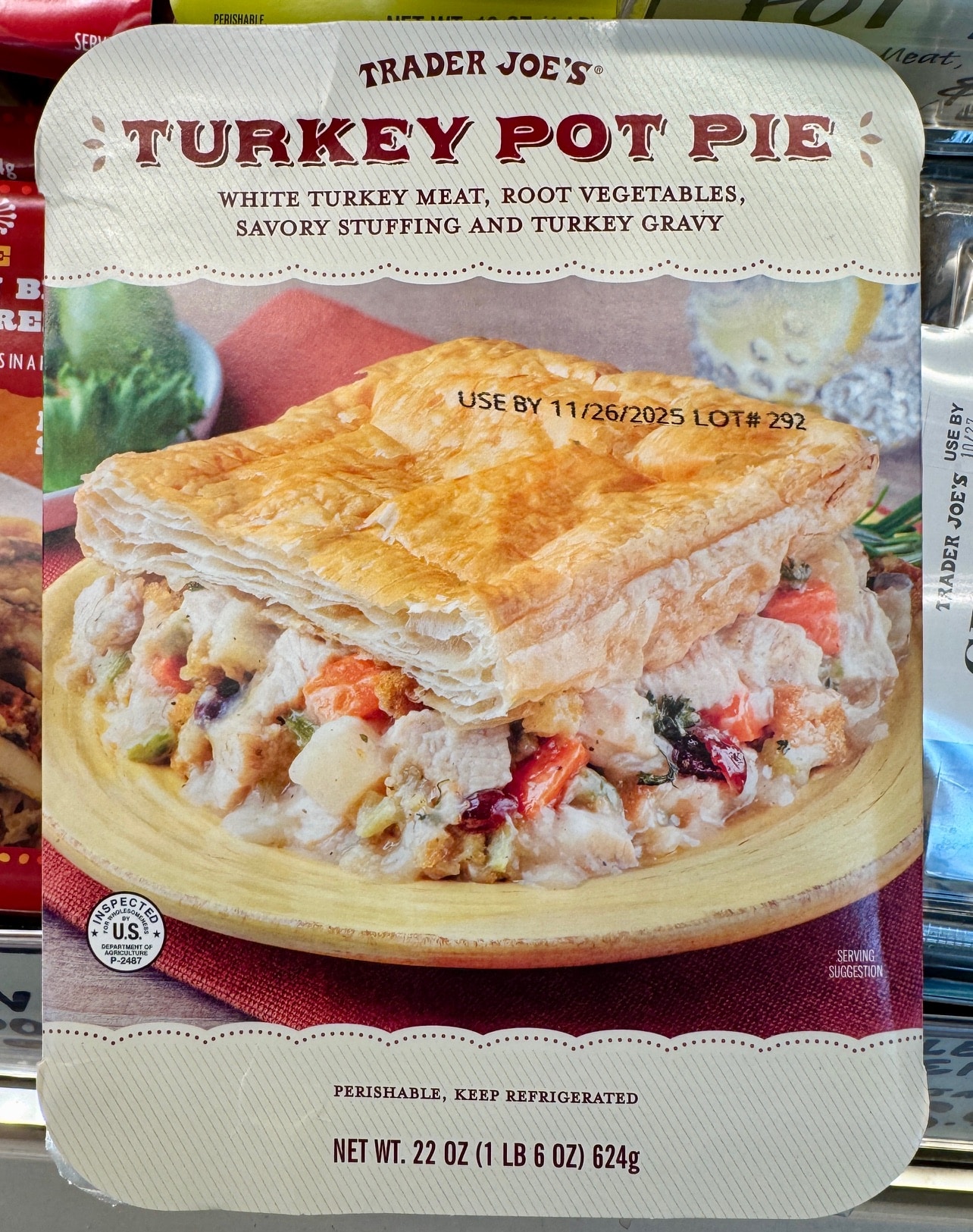 Trader Joe's Turkey Pot Pie top of box