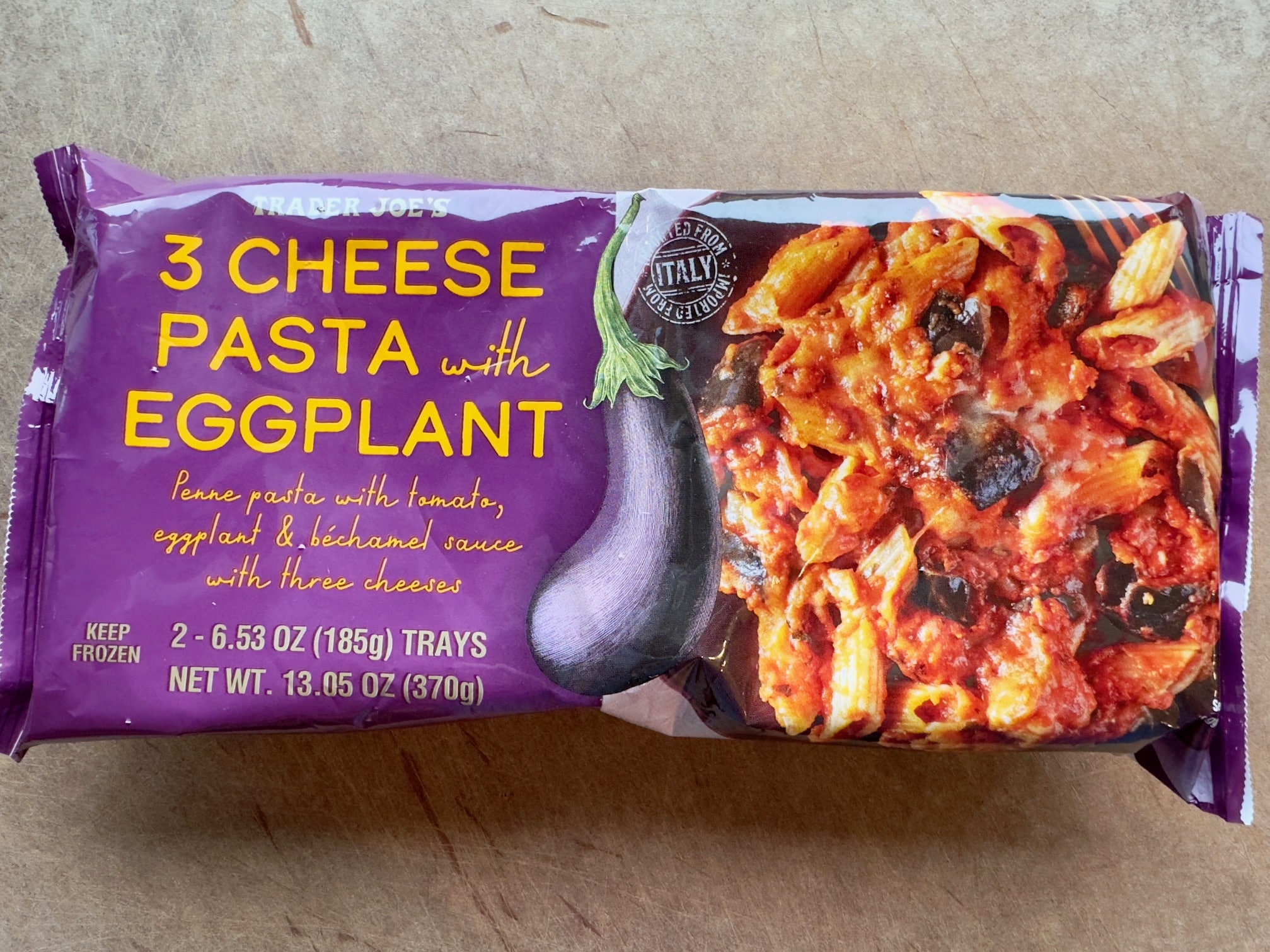 Trader Joe's Three Cheese Pasta and Eggplant
