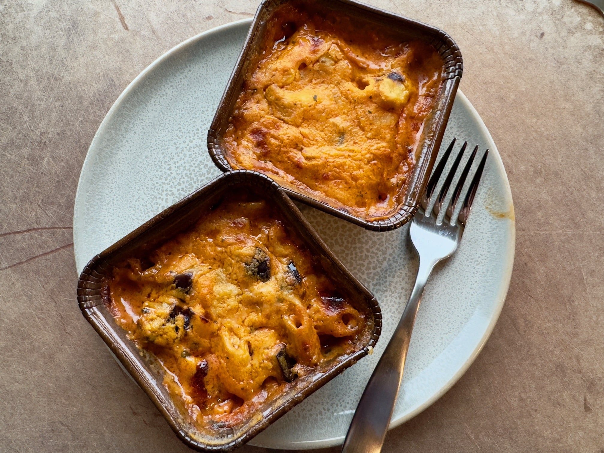 Trader Joe's Three Cheese Pasta and Eggplant final dish