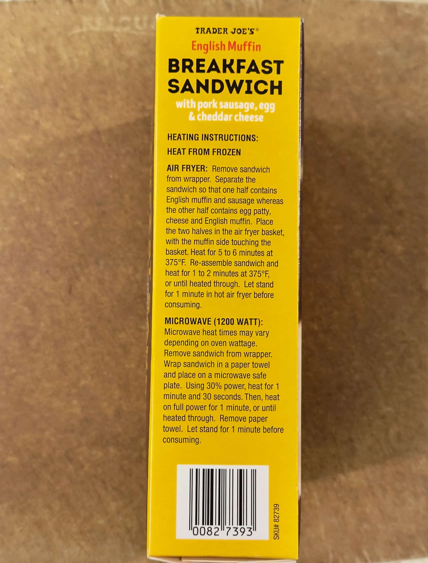Trader Joe's Breakfast Sandwich preparation instructions